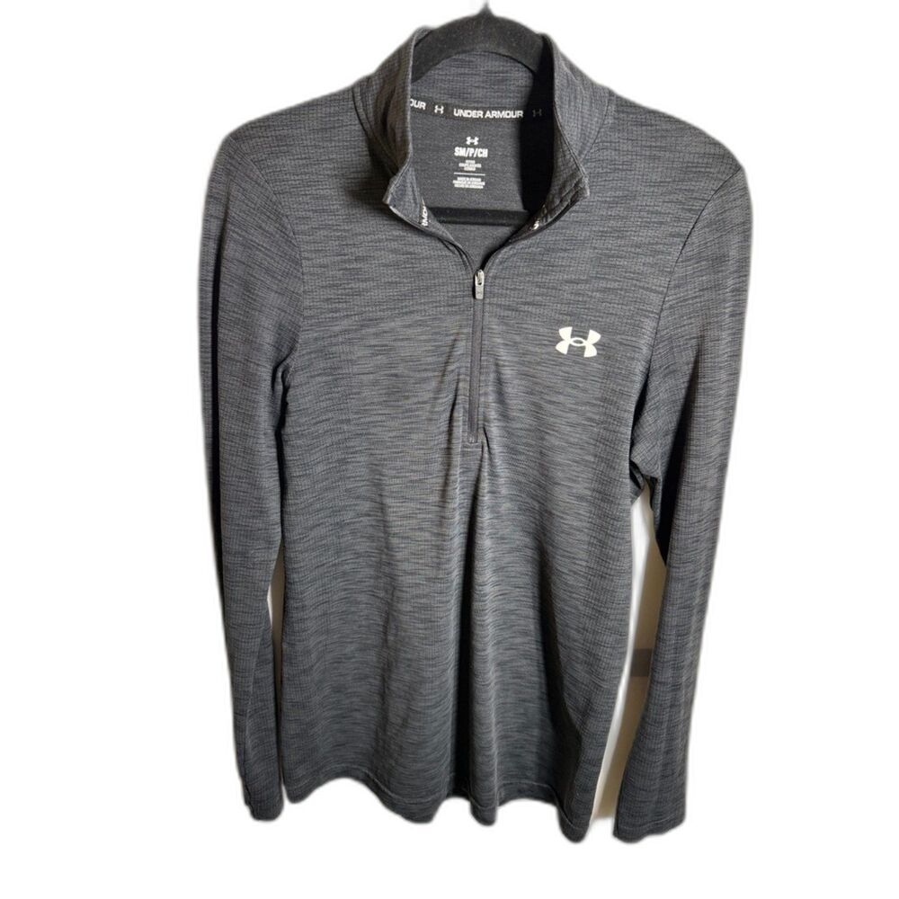 Under Armour Women’s Small Gray Fitted 1/4 Zip Long Sleeve Performance Pullover